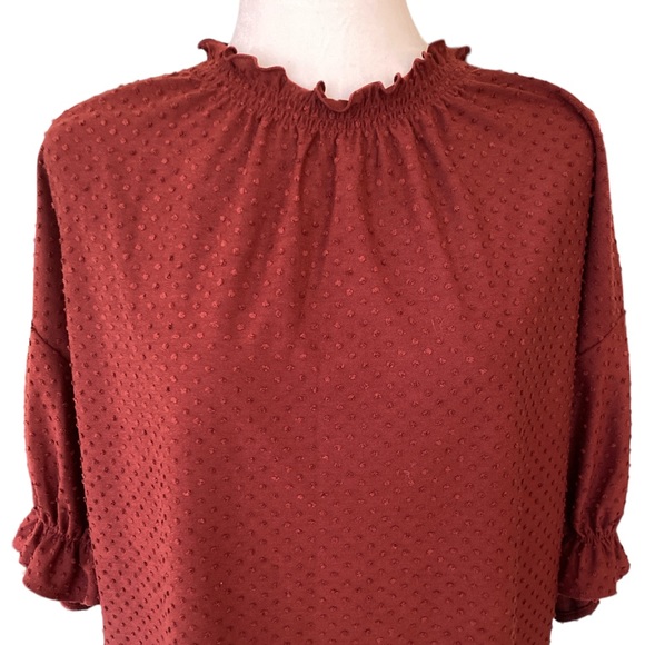Madewell Texture & Thread Clip Dot Ruffle Top - L - Picture 4 of 15